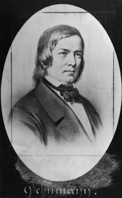 Robert Schumann (1810-56) gegraveerd van een foto door Pierre Jacotin